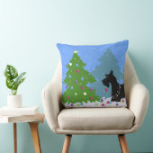 スコティッシュ・テリア飾・ドッグのクリスマスツリー クッション (椅子)