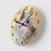 スコティッシュ・テリア・アート ラウンド壁時計 (傾斜)