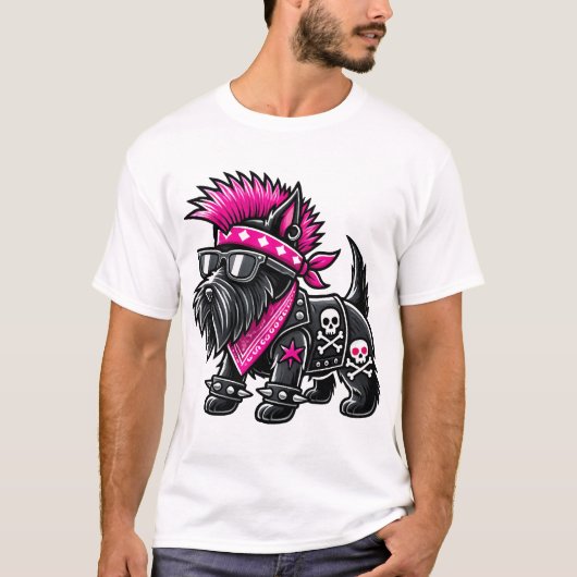 スコティッシュ・テリア パンク・ミュージック Tシャツ (正面)