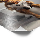 スコティッシュ・ハイランドの牛がトイレにおもしろい座る フォトプリント            (角)