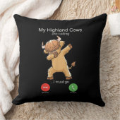 スコティッシュ・ハイランド・カウズが呼び出す クッション (ブランケット)