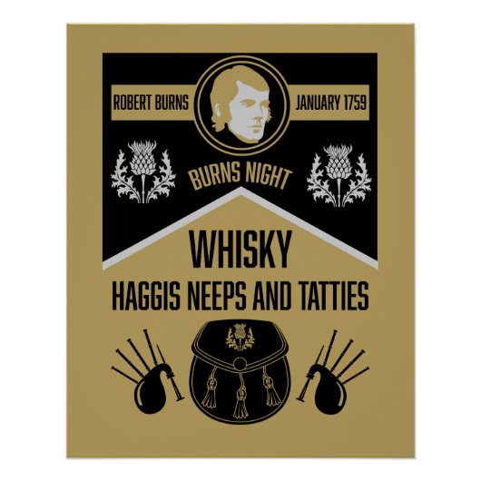 スコティッシュ・バーンズ・ナイト・夕食 ポスター (正面)