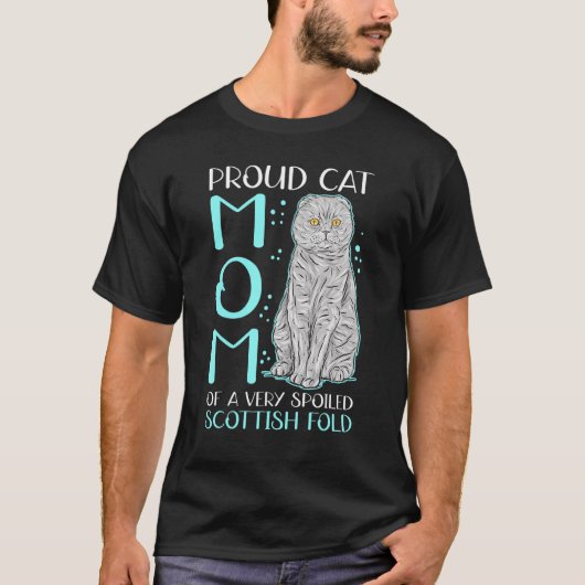 スコティッシュ・フォールド猫お母さん Tシャツ (正面)