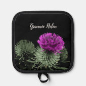 スコティッパーソナライズされたトのアザミ 鍋敷き (正面)