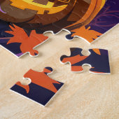 スコティッ不気味トテリアハロウィンウィッチカボチャ ジグソーパズル (側面)