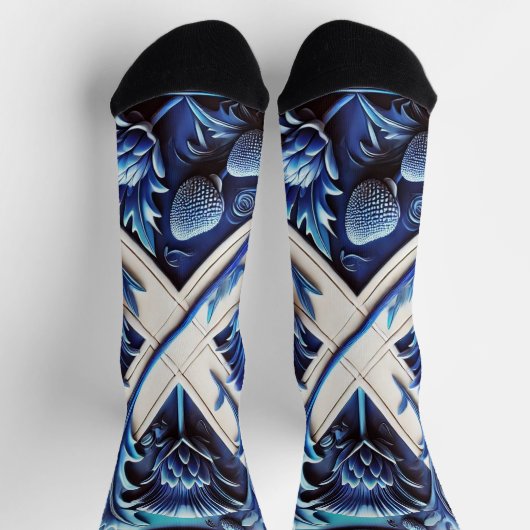 スコティッ地球に優しトのアザラシ付きメンズソックス ソックス (上部)