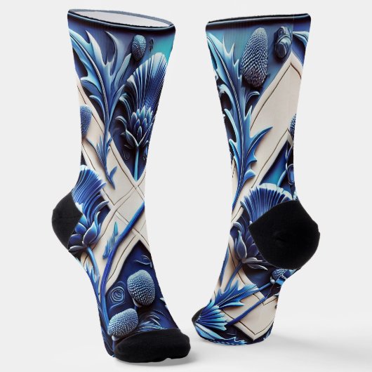 スコティッ地球に優しトのアザラシ付きメンズソックス ソックス (傾斜あり)