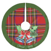スコティッ王室のトスチュワートタータンチェッククリスマスツリースカート ブラッシュドポリエステルツリースカート (正面)