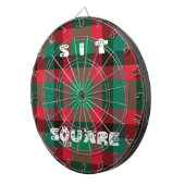 スコティッ王室のト市松模様にタータンチェックプレイドと文字 ダーツボード (正面右)