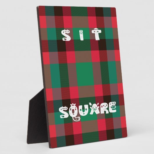 スコティッ王室のト市松模様にタータンチェックプレイドと文字 フォトプラーク (側面)