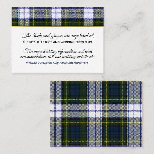 スコティッ結婚トのゴーデンドレス情報カード エンクロージャーカード (正面/裏面)
