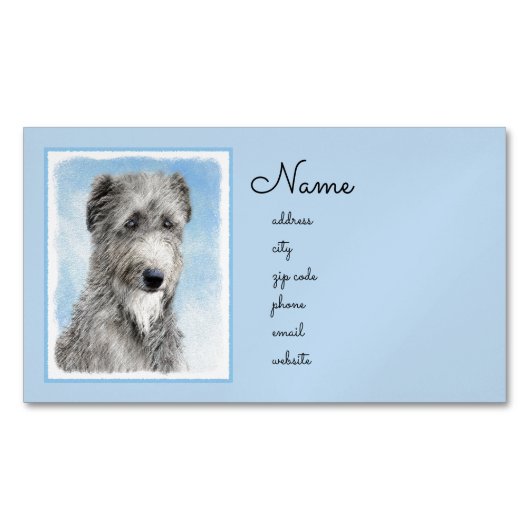 スコティッ絵画トディアハウンド – CuteオリジナルドッグAr マグネット名刺 (正面)