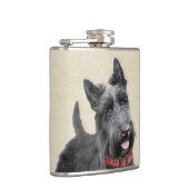 スコティッ絵画ト・テリアの – かわいいオリジナルドッグアート フラスク (右)