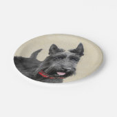 スコティッ絵画ト・テリアの – かわいいオリジナルドッグアート ペーパープレート (アングル)