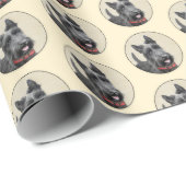 スコティッ絵画ト・テリアの – かわいいオリジナルドッグアート ラッピングペーパー (ロールコーナー)