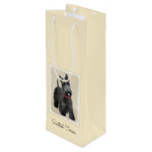 スコティッ絵画ト・テリアの – かわいいオリジナルドッグアート ワインギフトバッグ (裏面アングル)