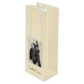 スコティッ絵画ト・テリアの – かわいいオリジナルドッグアート ワインギフトバッグ (正面アングル)