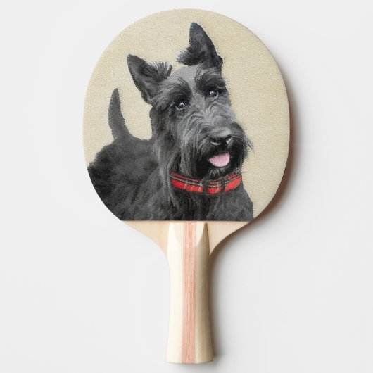 スコティッ絵画ト・テリアの – かわいいオリジナルドッグアート 卓球ラケット (正面)