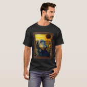 スコティッ絵画トDeerhound's Sunflower Mom W Tシャツ (正面フル)