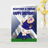 スコティッ誇りを持ったトとビールラグビー誕生日カード カード (黄色い花)