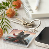 スコティッ飛んでいるトのテリア犬 キーホルダー (正面右)