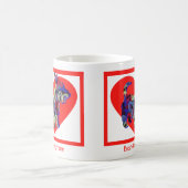 スコティドグシルエットヴァレンティーンズデイ赤いハート コーヒーマグカップ (中央)