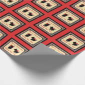 スコティドグスコティッシュテリアクリスマスレトロ ラッピングペーパー (角)