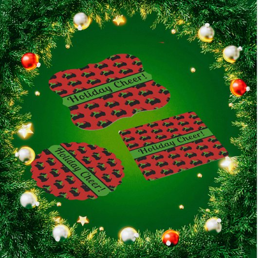 スコティドッグとタータンチェックメリークリスマス ゴルフタオル