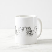 スコティドッグとラブラドールフレンズのインクイラストレーション コーヒーマグカップ (正面右)