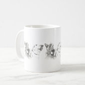 スコティドッグとラブラドールフレンズのインクイラストレーション コーヒーマグカップ (正面左)