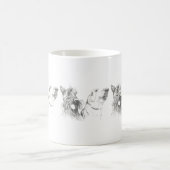 スコティドッグとラブラドールフレンズのインクイラストレーション コーヒーマグカップ (中央)