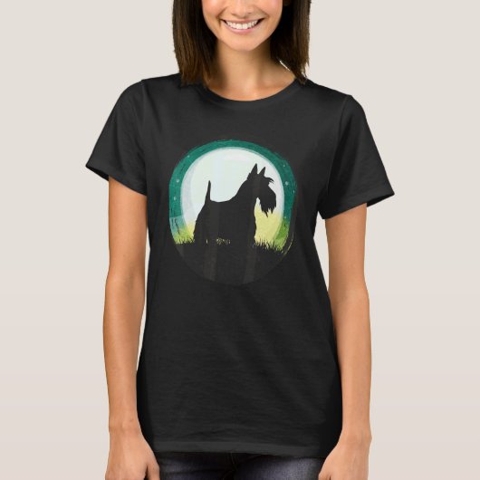 スコティドッグアバディーンテリアレトロ Tシャツ (正面)