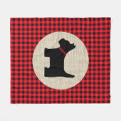 スコティドッグフリースブランケット フリースブランケット (正面(横))