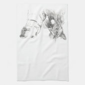 スコティドッグ&ラブラドールフレンズインクスケッチ キッチンタオル (縦)