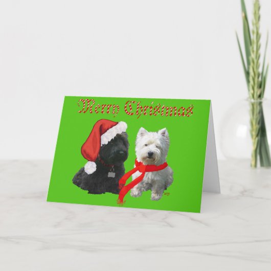スコティーとウェスティーのメリークリスマス シーズンカード (正面)