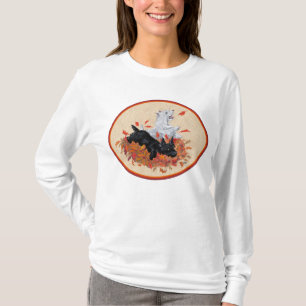 スコティー&ウエストハイランド・ホワイト・テリア 落葉 Tシャツ