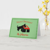 スコティー・ドッグ クリスマスカード テリア カード (黄色い花)