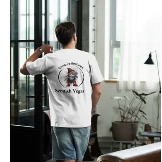 スコティ予測できなッシュタータンチェックのサメ | 皮肉おもしろい Tシャツ