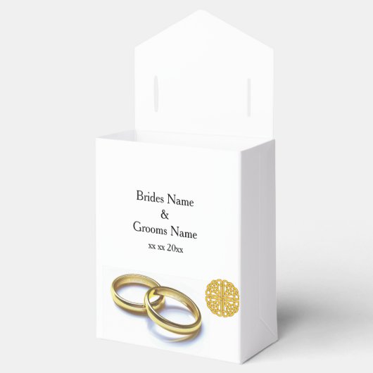 スコティ伝統的ッシュとケルト結婚ックのリングや輪テーマ フェイバーボックス (オープン)