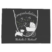 スコティ犬の赤ちゃんシャワー ラージペーパーバッグ (裏面)