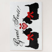 スコティ素晴らしッシュ・テリア犬/赤いハート「スコット!」 ジグソーパズル (縦)