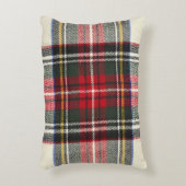 スコティ赤と白ッシュタータンチェックのプレイド。 アクセントクッション (正面(垂直))