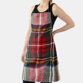 スコティ赤と白ッシュタータンチェックのプレイド。 エプロン (インサイチュ)