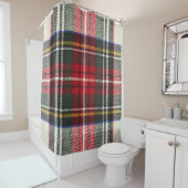 スコティ赤と白ッシュタータンチェックのプレイド。 シャワーカーテン (インサイチュ)