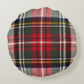 スコティ赤と白ッシュタータンチェックのプレイド。 ラウンドクッション (裏面)