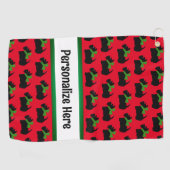 スコテ人気があるドッグパーソナライズされた ゴルフタオル (横)