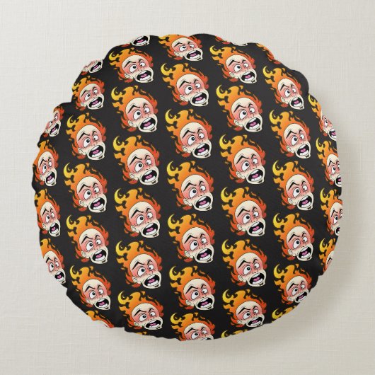 スコビレック型火頭の丸い枕 ラウンドクッション (正面)