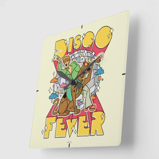 スコビーとシャギーとディスコ熱 スクエア壁時計 (傾斜)