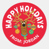 スコビーザトナカイ |メリークリスマス ラウンドシール (正面)