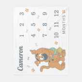 スコビードゥーー月次マイルストーンベビー フリースブランケット (正面)